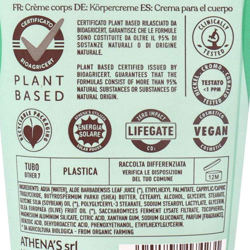 LErboristica di Athenas Aloe Vera Fermentata Bio K&ouml;rpercreme 200 ml