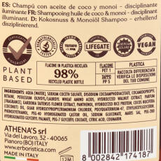 LErboristica di Athenas Olio di Cocco &amp; Mono&iuml; Shampoo 300 ml