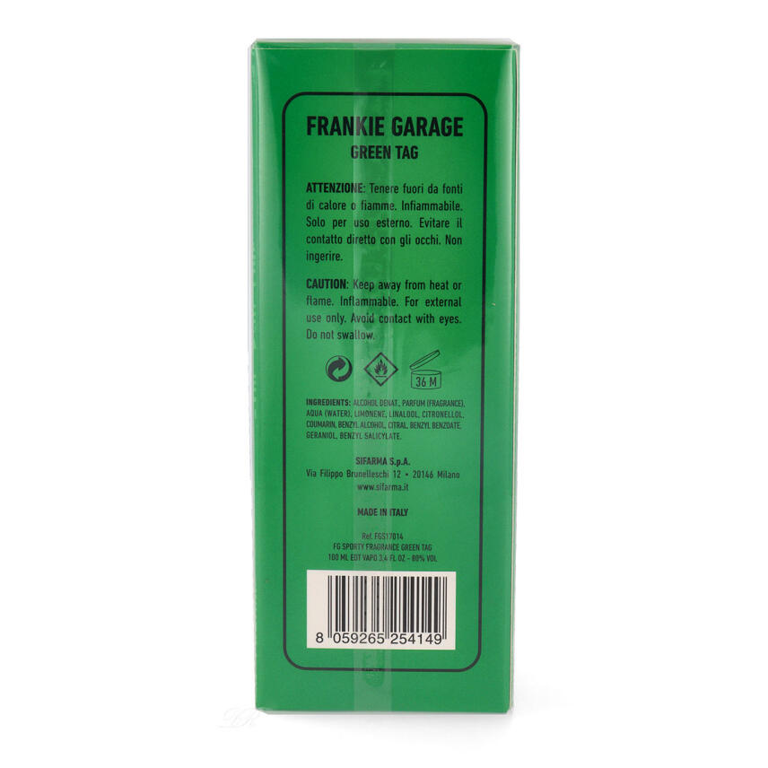 Frankie Garage Sporty Fragrance Green Tag Eau de Toilette 100 ml