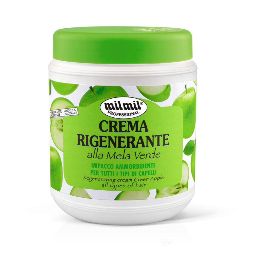 milmil Crema Rigenerante Mela Verde Haarmaske Gr&uuml;ner Apfel 1000 ml