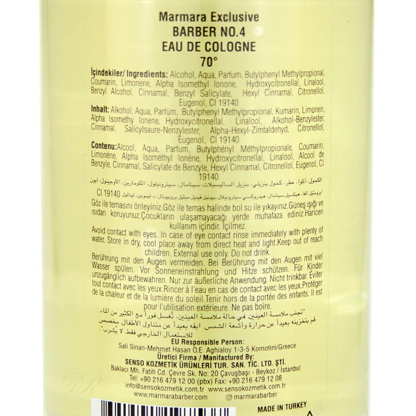 Marmara Barber No.4 Eau de Cologne 250 ml splash