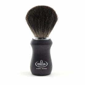Omega Shaving Brush Pure Badger 6833 black wooden handle
