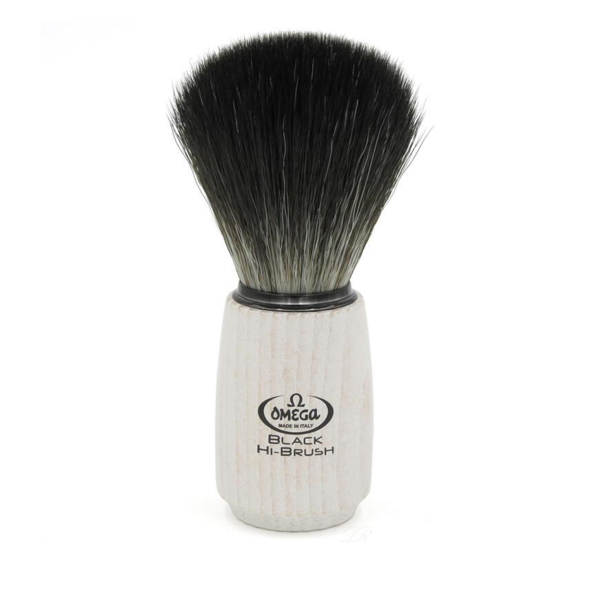 Omega Rasierpinsel 196711 Hi Brush mit weissem Holzgriff