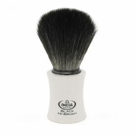Omega shaving brush 96819 Black Hi-Brush with white handle