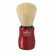 Omega 10810 Pure Bristle Shaving Brush - red handle