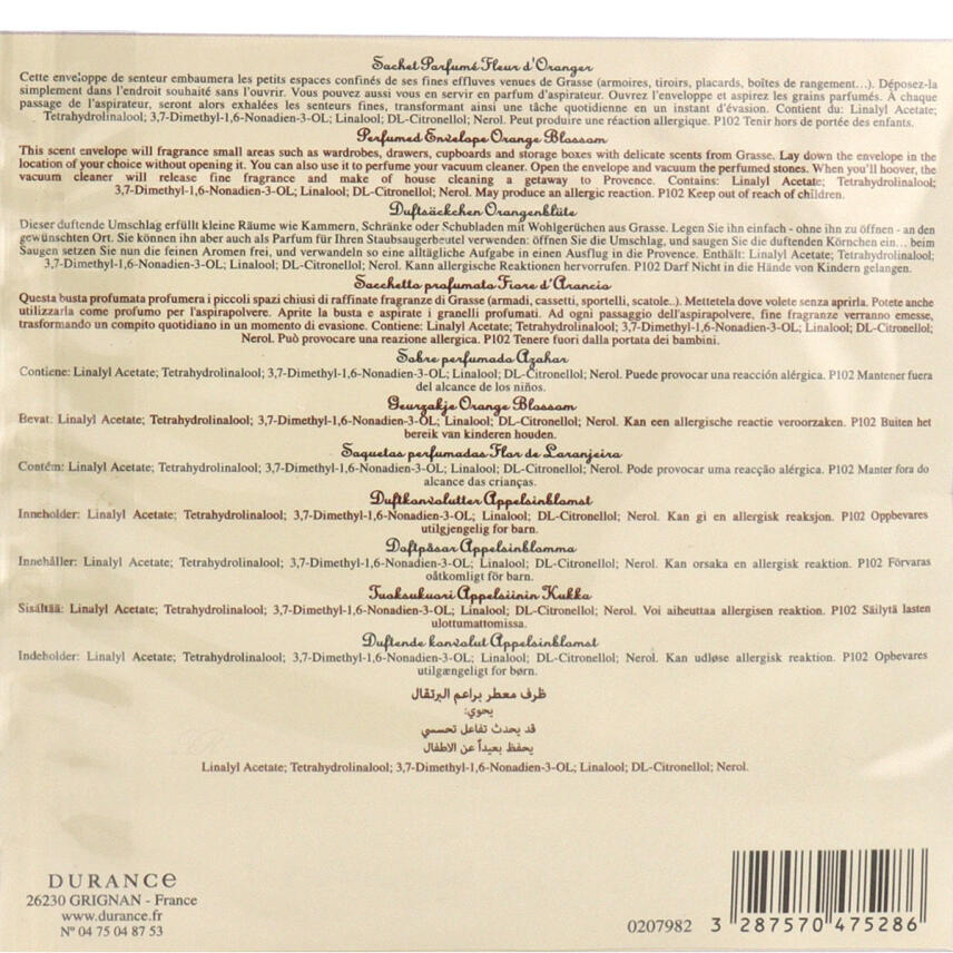 Durance Fleur dOranger Duftsachet Orangenbl&uuml;te 10 g