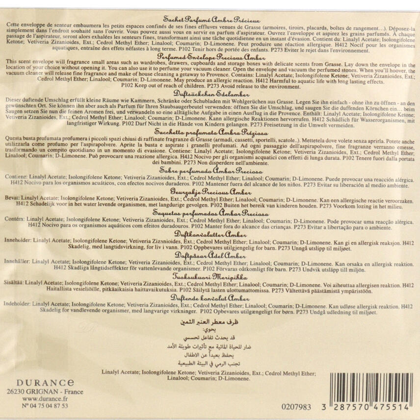 Durance Ambre Pr&eacute;cieux Duftsachet Edelamber 10 g