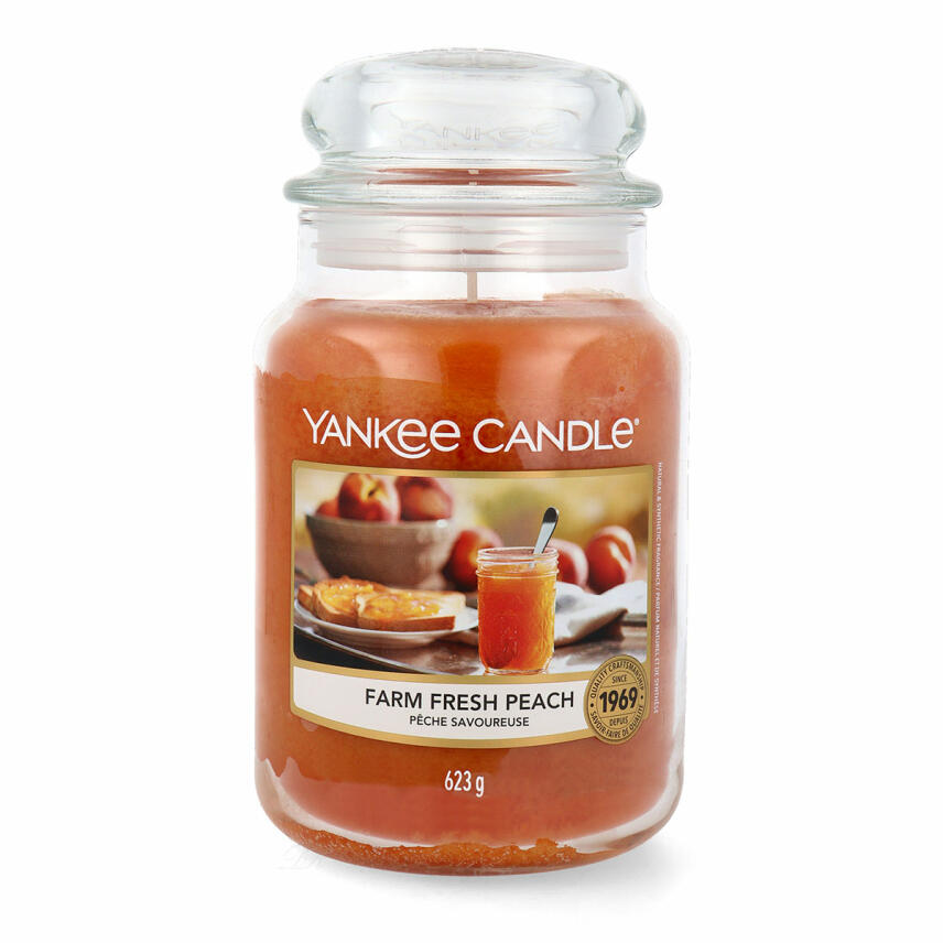 Yankee Candle Farm Fresh Peach Duftkerze Gro&szlig;es Glas 623 g