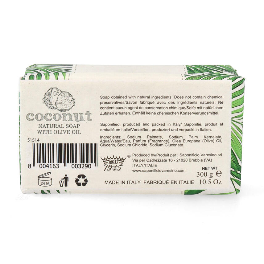 Saponificio Varesino Coconut Seife mit Oliven&ouml;l 300 g