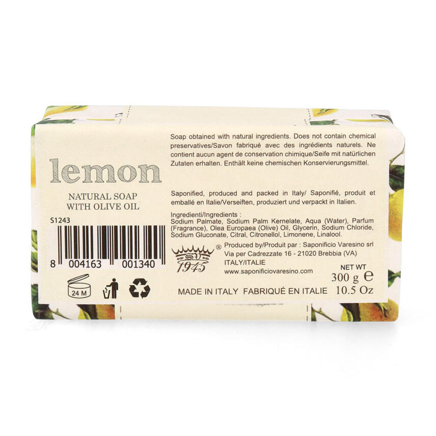 Saponificio Varesino Lemon Seife mit Oliven&ouml;l 300 g
