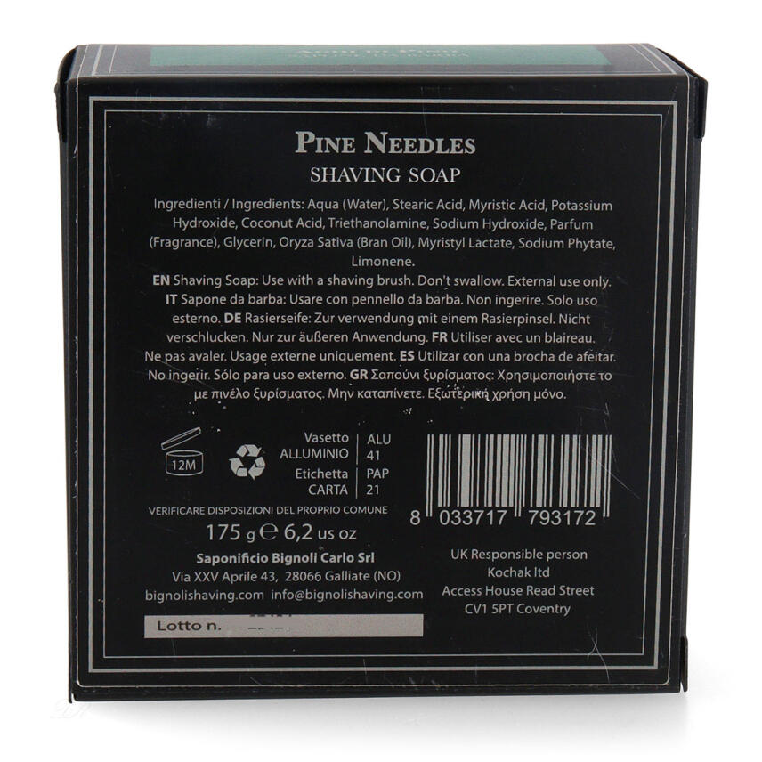 Saponificio Bignoli Aghi di Pino Rasierseife 175 g
