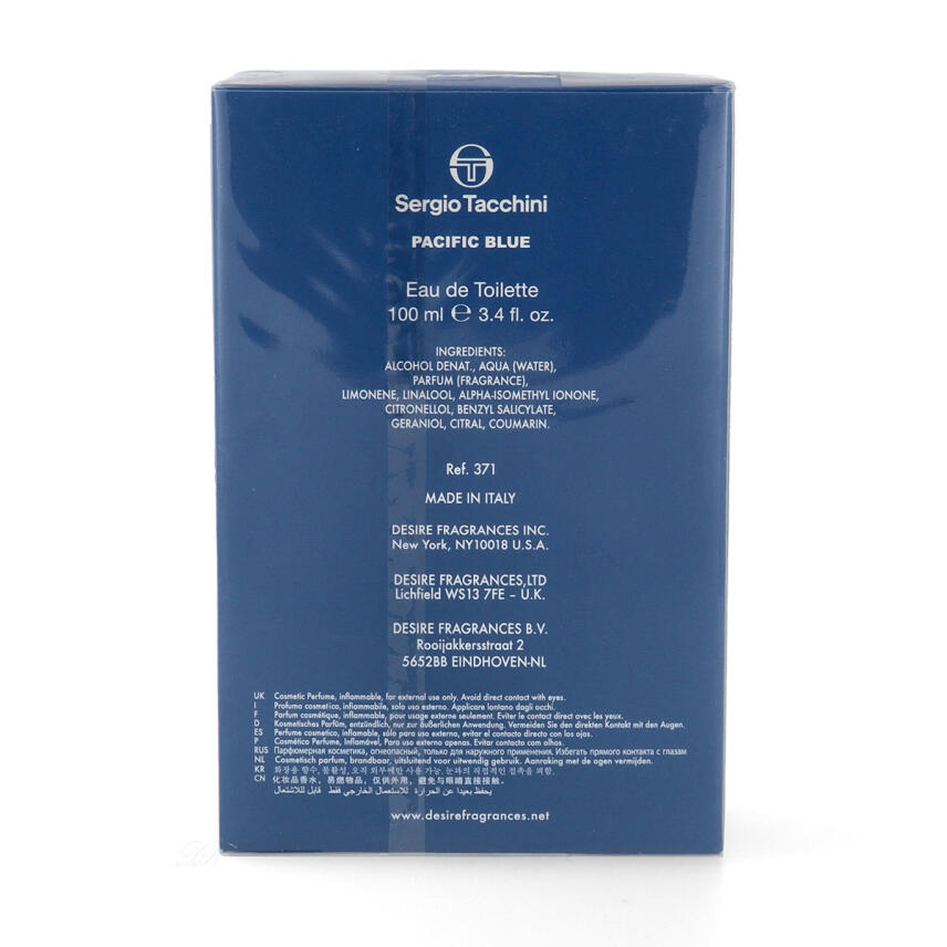 Sergio Tacchini Pacific Blue Eau de Toilette Spray 100ml