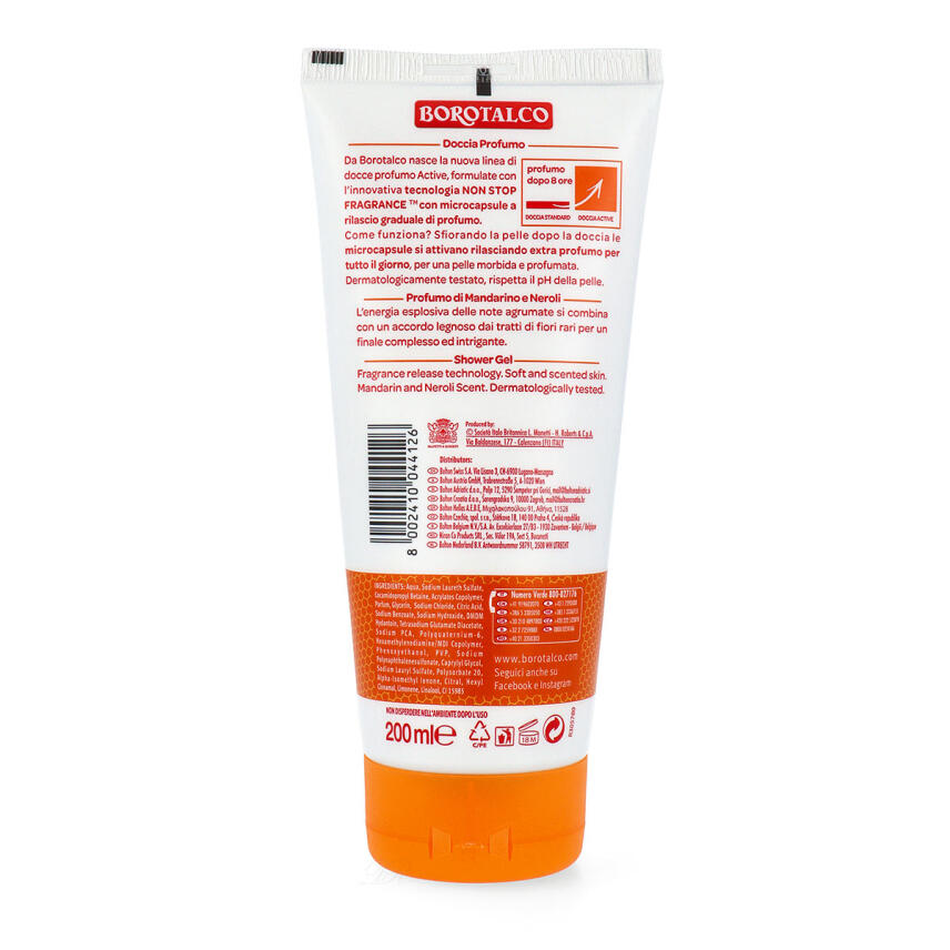Borotalco Active Mandarine und Neroli doccia - Duschgel 200 ml