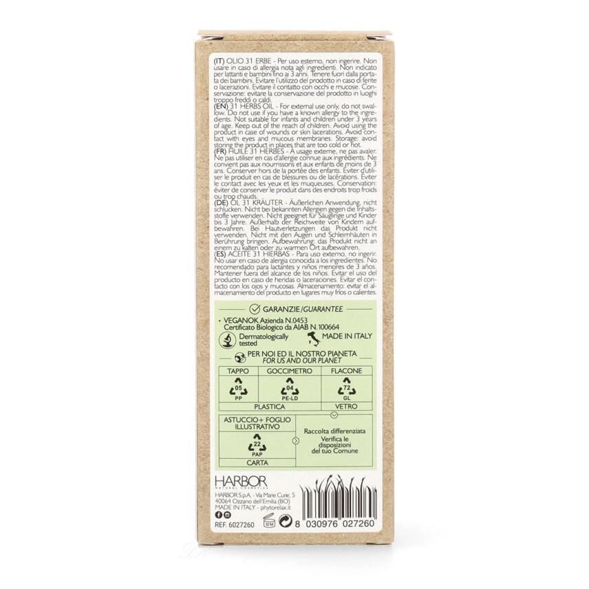 Phytorelax Olio 31 Erbe &Ouml;l f&uuml;r Haut, Haare &amp; Massage 100 ml