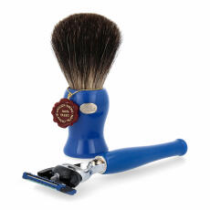 Omega shaving brush set F6571.2 blue