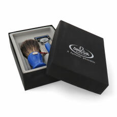 Omega shaving brush set F6571.2 blue