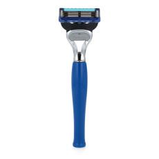 Omega Rasierset F6571.2 Pinsel Dachshaar + Rasierer Blau