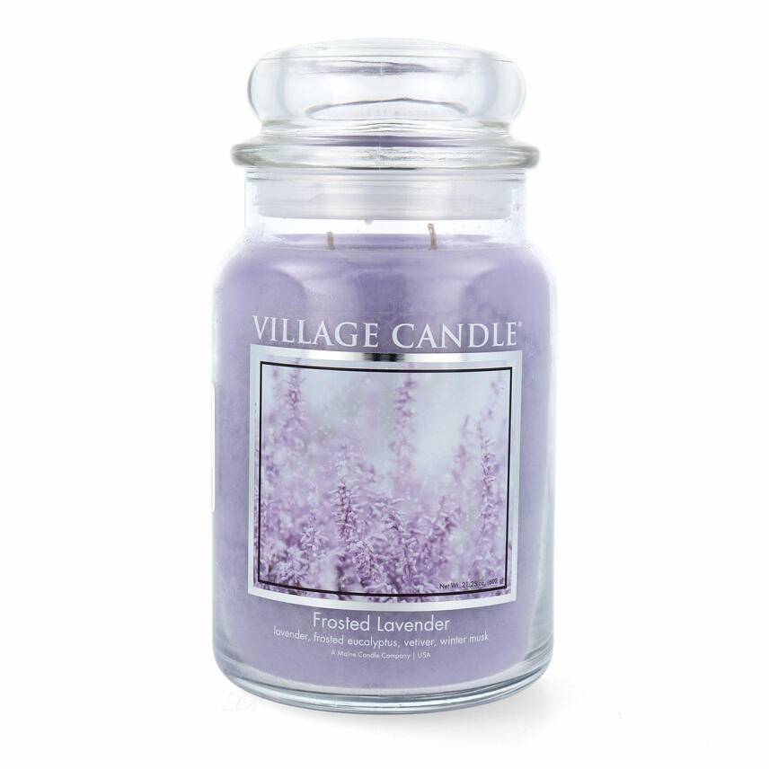 Village Candle Frosted Lavender Duftkerze Gro&szlig;es Glas 602 g