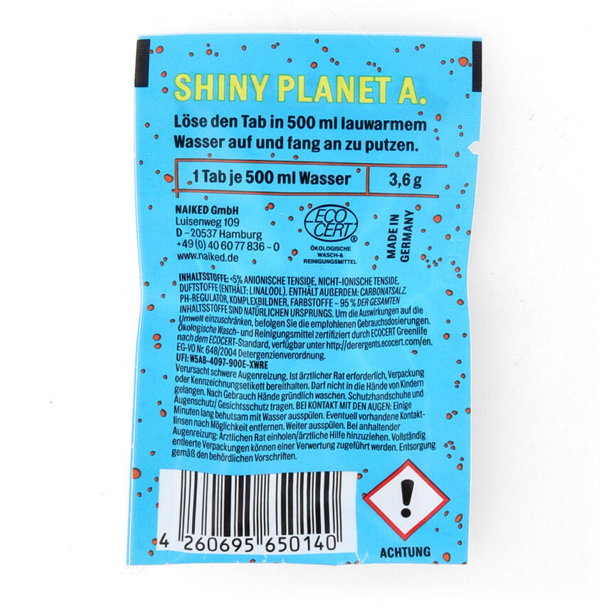 Naiked Reinigungs-Tab Glas Ecocert 3,6 g