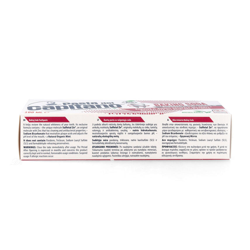 Pasta del Capitano Baking Soda Zahnpasta mit Bio Minze 100 ml