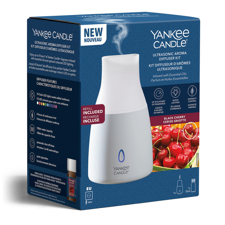 Yankee Candle Black Cherry Ultrasonic Aroma Diffuser Starter Kit