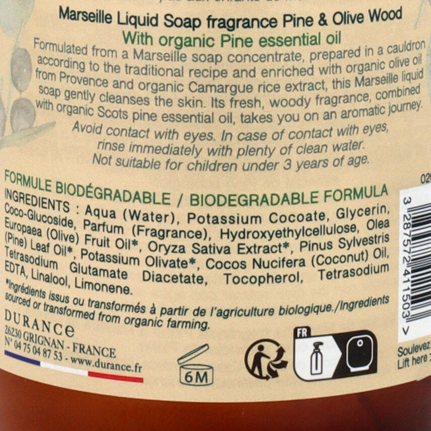 Durance Marseiller Fl&uuml;ssigseife Kiefer &amp; Olivenholz 500 ml