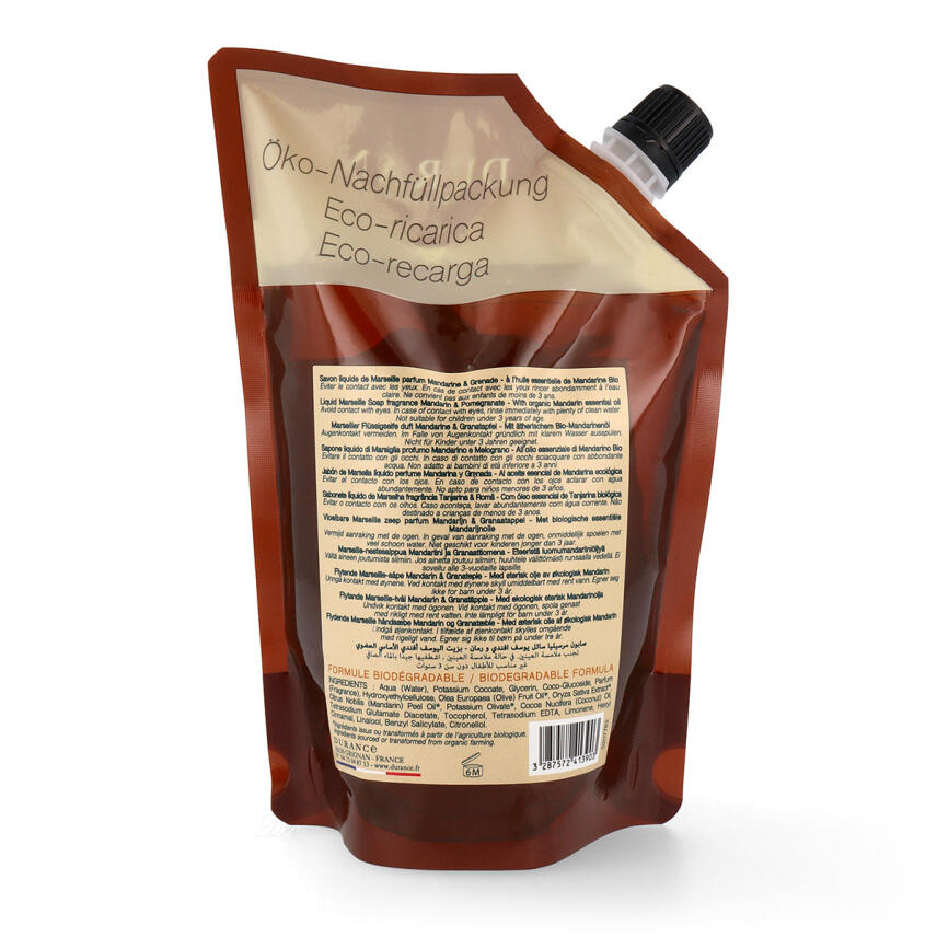 Durance Marseiller Fl&uuml;ssigseife Mandarine &amp; Granatapfel 500 ml &Ouml;ko-Nachf&uuml;llpackung
