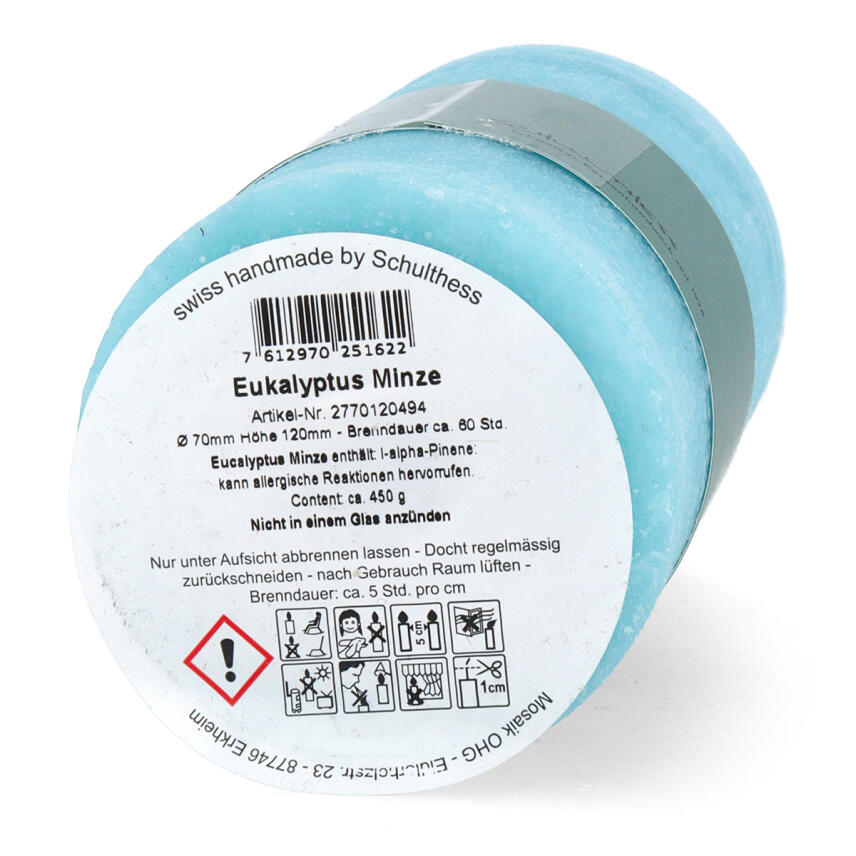 Schulthess Secret Garden Eukalyptus Minze Anti M&uuml;cken Duftkerze 450 g