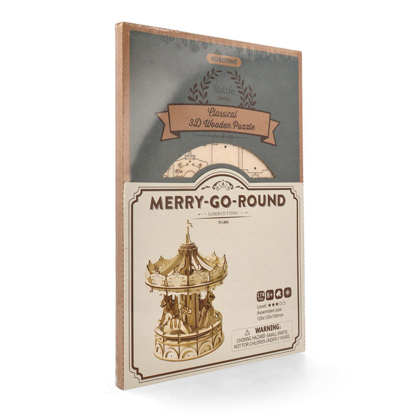 Robotime Merry Go Round Karussell 3D Holzpuzzle