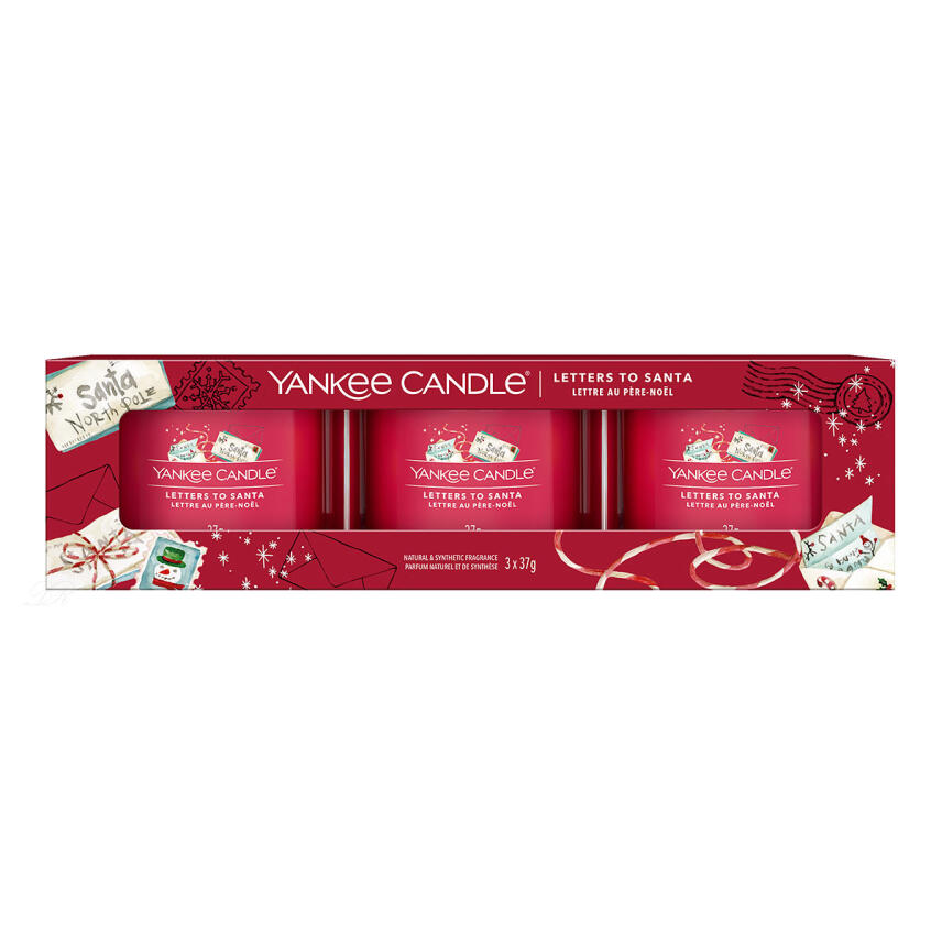 Yankee Candle Letters to Santa 3 Pack Votivkerze im Glas 37 g