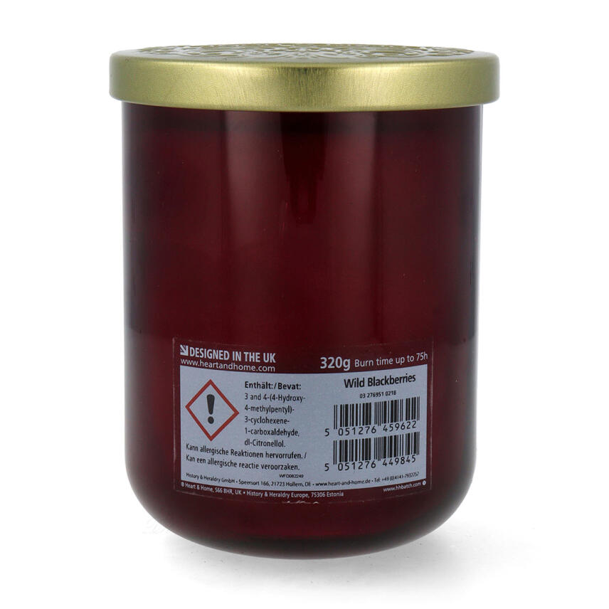 Heart &amp; Home Wild Blackberries Duftkerze Gro&szlig;es Glas 340 g