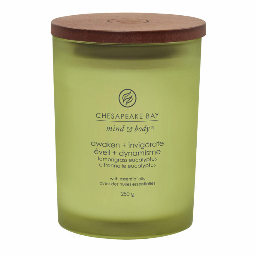 Chesapeake Bay Awaken &amp; Invigorate Lemongrass Eukalyptus Mittleres Glas Duftkerze 250 g