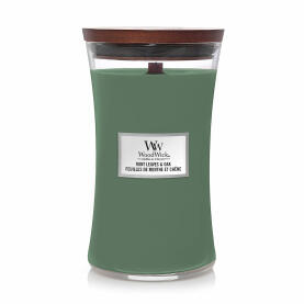 WoodWick Mint Leaves & Oak Großes Glas Duftkerze 610 g