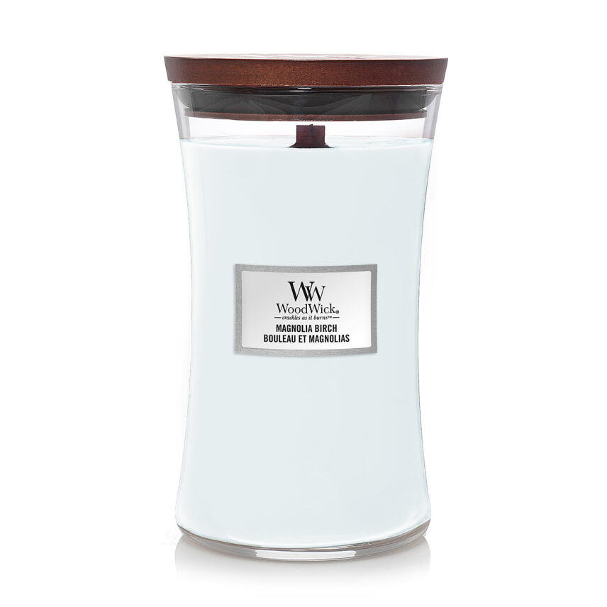 WoodWick Magnolia Birch Gro&szlig;es Glas Duftkerze 610 g