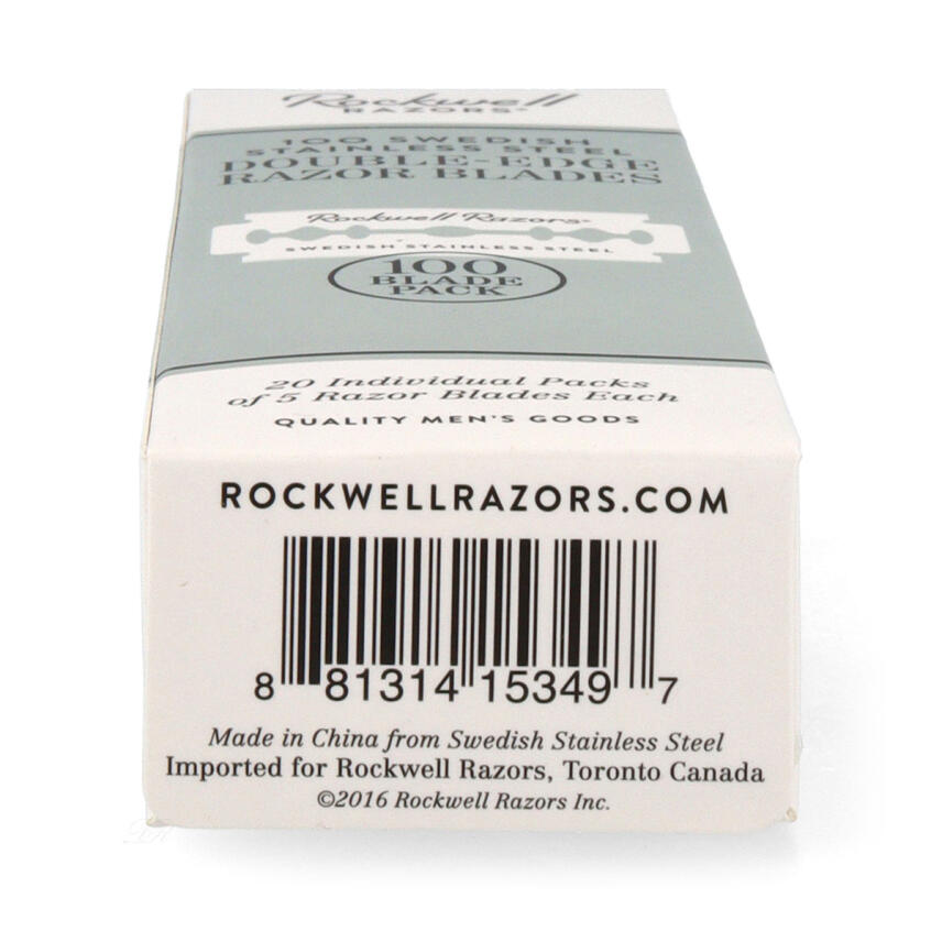 Rockwell Razors Double Edge Swedish Stainless Steel Rasierklingen 20 x 5 = 100 St&uuml;ck