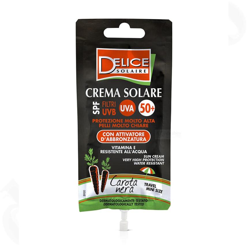 DELICE Sonnencreme Schwarze Karotte LSF50 mit Br&auml;unungsaktivator 50 ml - travel size