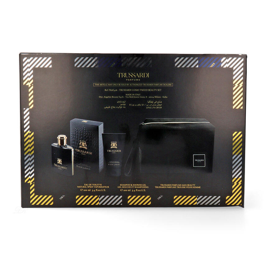 Trussardi Uomo Herren Geschenkset mit Eau de Toilette 100 ml &amp; Duschgel 100 ml