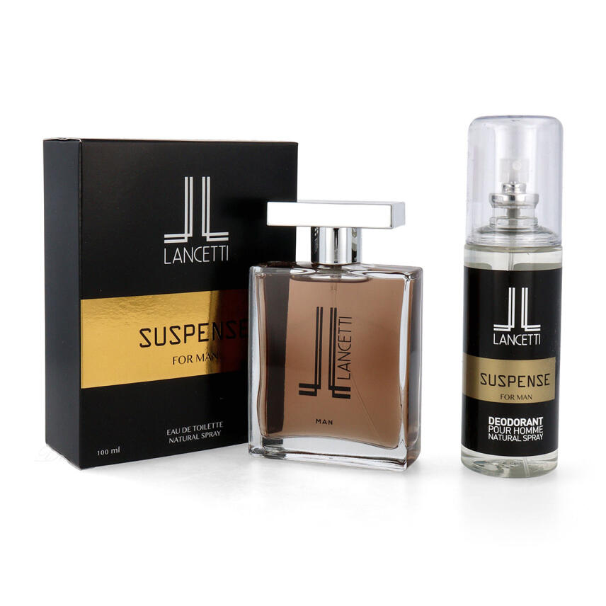 Lancetti Suspense Geschenkset f&uuml;r Herren Eau de Toilette 100ml + Deo 120ml