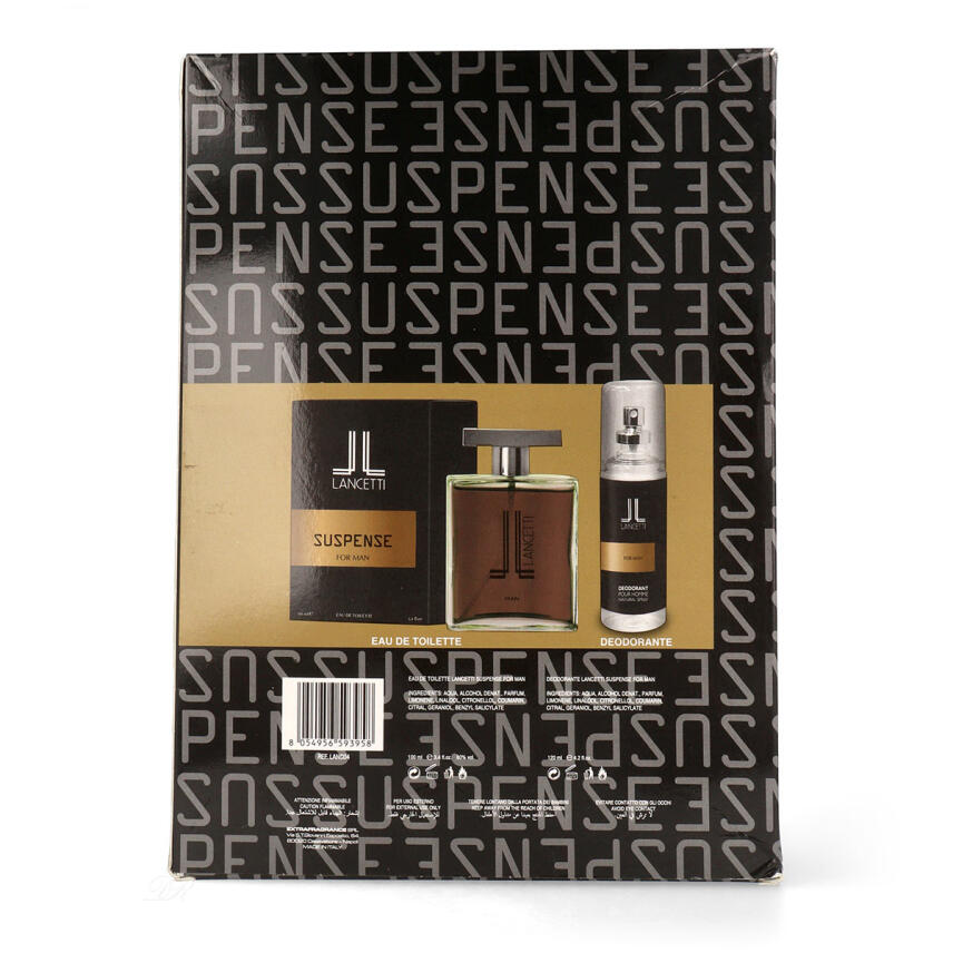 Lancetti Suspense Geschenkset f&uuml;r Herren Eau de Toilette 100ml + Deo 120ml