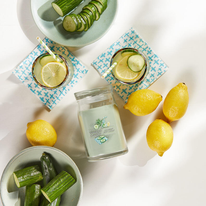 Yankee Candle Cucumber Mint Cooler Signature Duftkerze Gro&szlig;es Glas 567 g