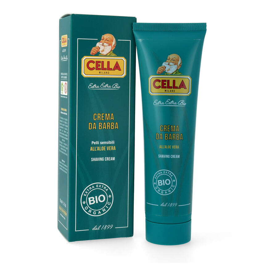 Cella BIO Geschenkset mit Rasiercreme Tube Aloe vera 150 ml &amp; Balsam 100 ml