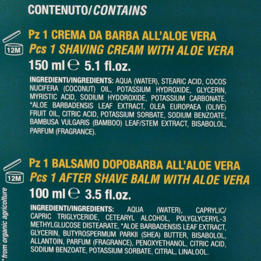 Cella BIO Geschenkset mit Rasiercreme Tube Aloe vera 150 ml &amp; Balsam 100 ml