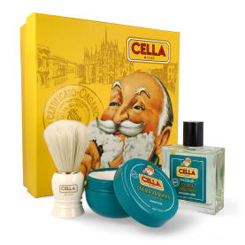 Cella BIO Geschenkset mit After Shave Lotion Aloe vera, Rasierseife & Rasierpinsel