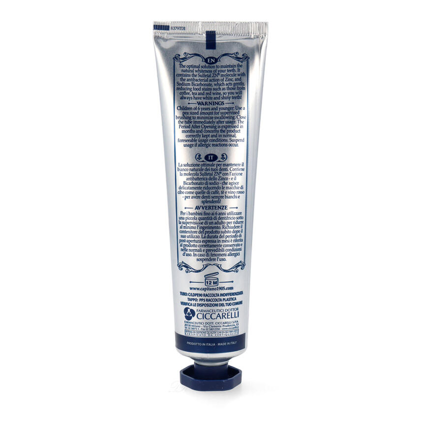 Pasta del Capitano Premium Edition 1905 Whitening Baking Soda Zahnpasta 75 ml