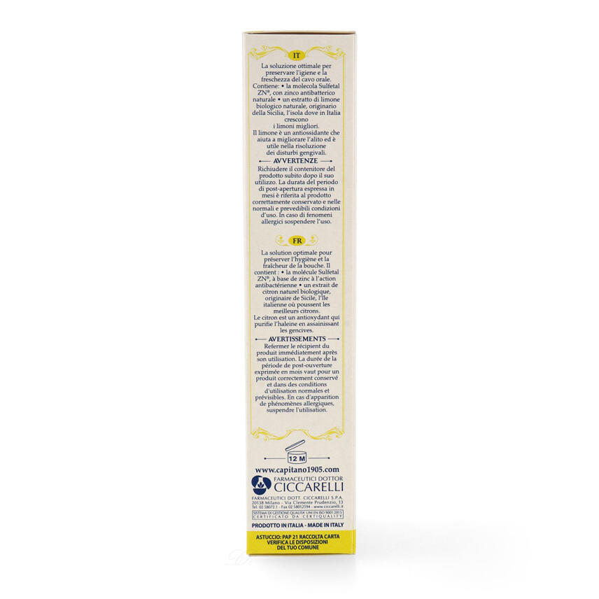 Pasta del Capitano Premium Edition 1905 Sicily Lemon Zahnpasta 75 ml
