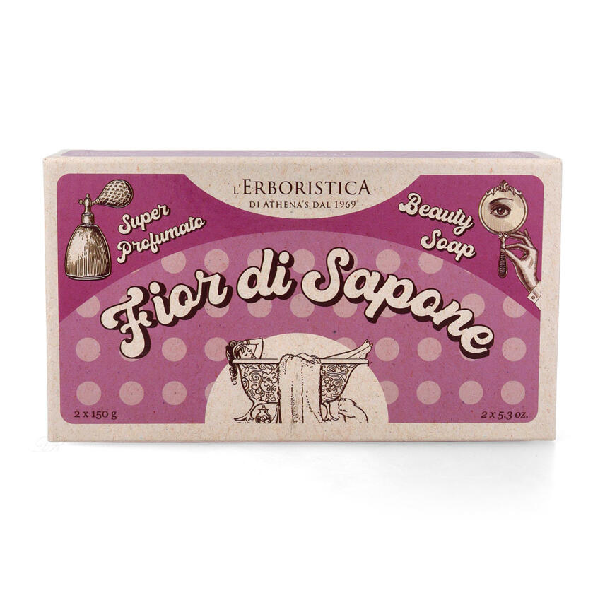 LErboristica di Athenas Geschenkbox Fior di Sapone Seife 2x 150 g