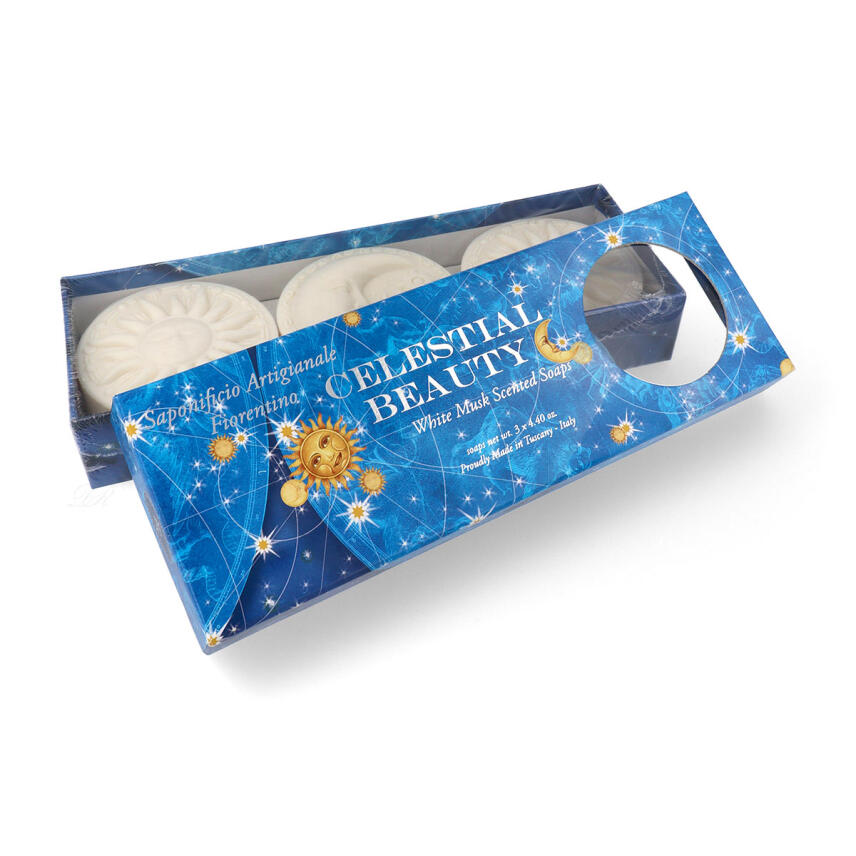 Saponificio Artigianale Fiorentino Set Wei&szlig;er Moschus Seife 3 x 125 g