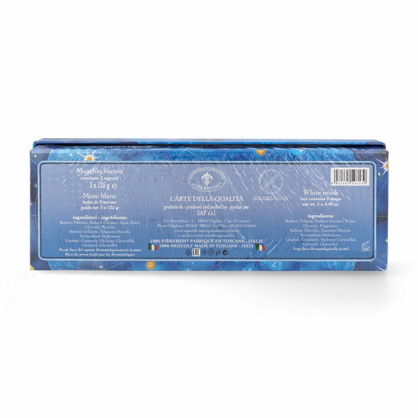 Saponificio Artigianale Fiorentino Set Wei&szlig;er Moschus Seife 3 x 125 g