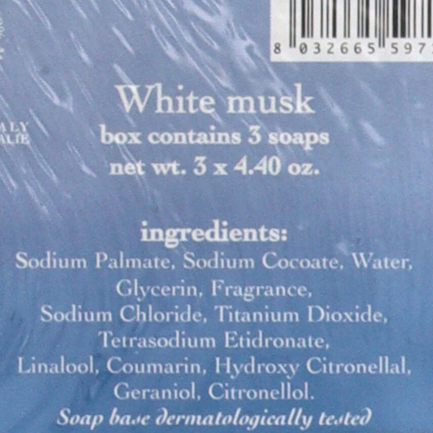 Saponificio Artigianale Fiorentino Set Wei&szlig;er Moschus Seife 3 x 125 g