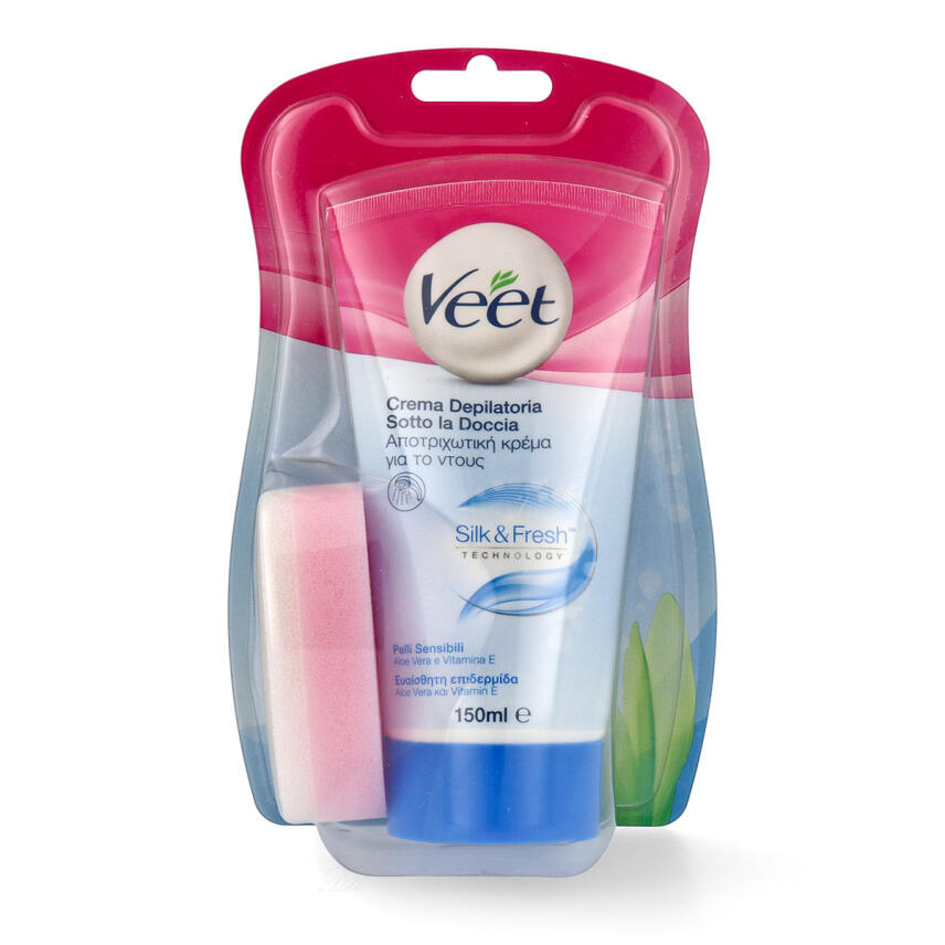 Veet Scrub Haarentfernungscreme unter der Dusche 150 ml empfindliche Haut